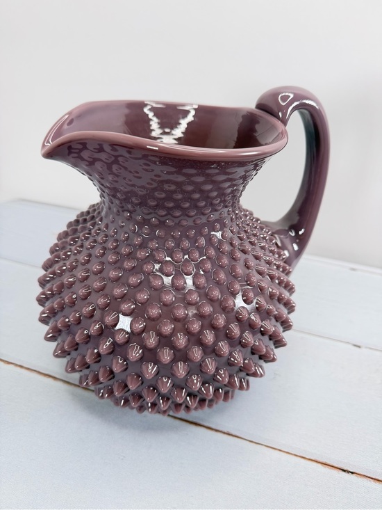 Mosser Glass Other - Mosser Glass Gigi Hobnail Pitcher Eggplant Purple 70 oz Fenton Mold